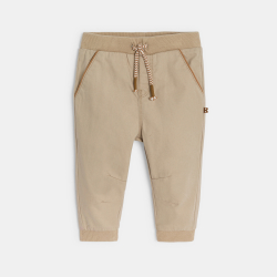 بنطلون جري من القطن، باللون البيج للطفل الرضيع